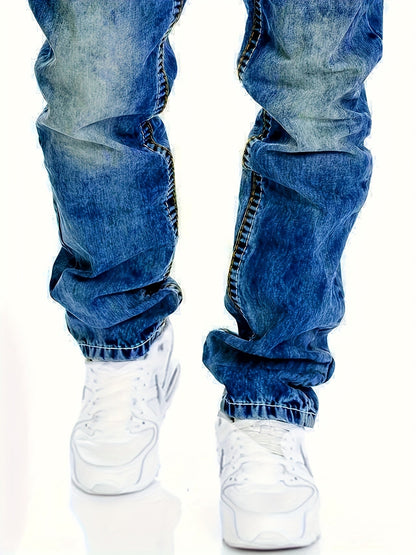 Men's Straight Leg Jeans - Classic Wash Clean Finish – Blue / Sky Blue – view 10