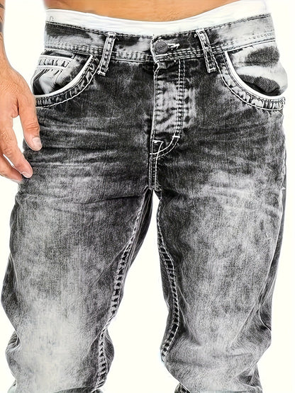 Men's Straight Leg Jeans - Classic Wash Clean Finish – Blue / Sky Blue – view 16