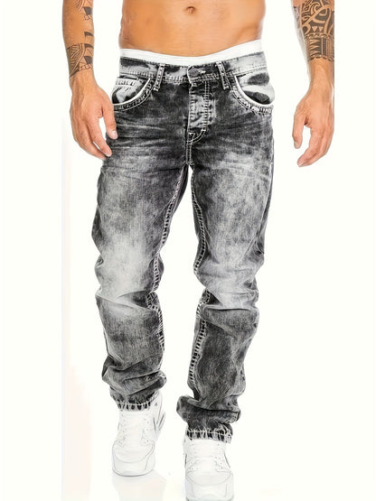Men's Straight Leg Jeans - Classic Wash Clean Finish – Blue / Sky Blue – Blue option – view 3