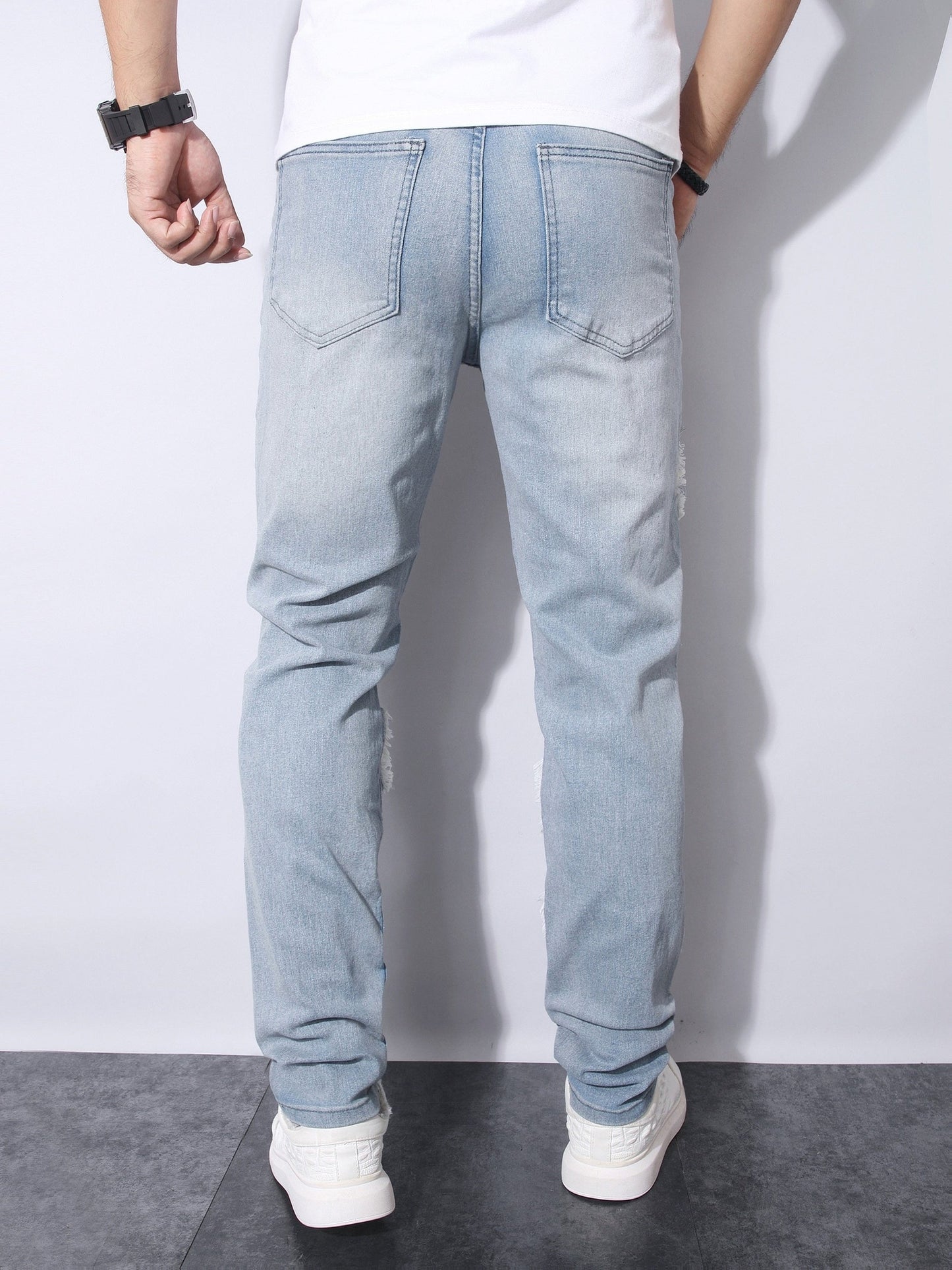 Men's Straight Leg Jeans - Classic Wash Clean Finish – Granny Gray – view 3