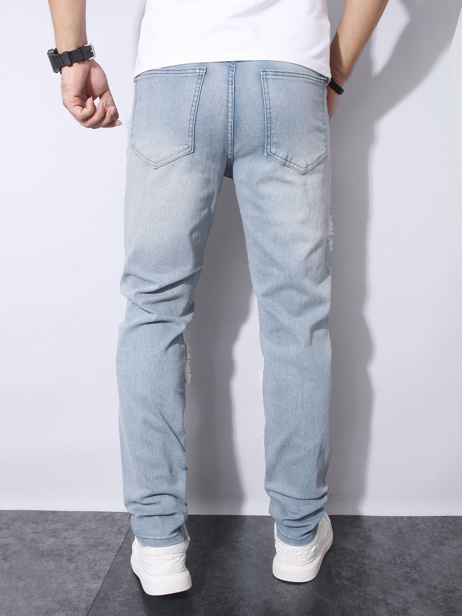 Men's Straight Leg Jeans - Classic Wash Clean Finish – Granny Gray – view 3
