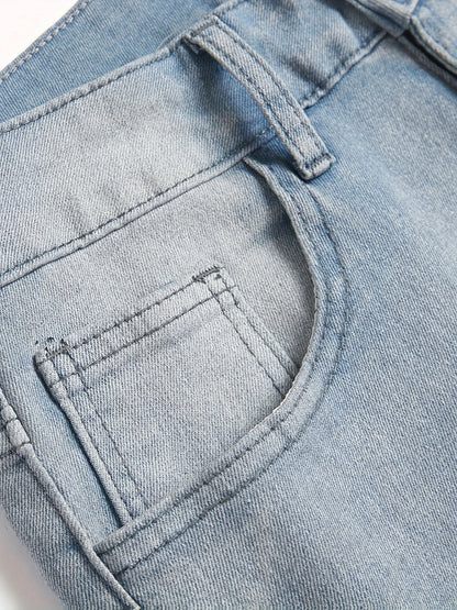 Men's Straight Leg Jeans - Classic Wash Clean Finish – Granny Gray – view 4