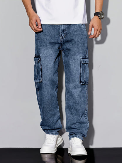 Men's Straight Leg Jeans - Classic Wash Clean Finish – Sea Blue – view 6