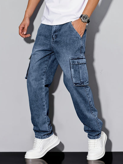 Men's Straight Leg Jeans - Classic Wash Clean Finish – Sea Blue – view 12