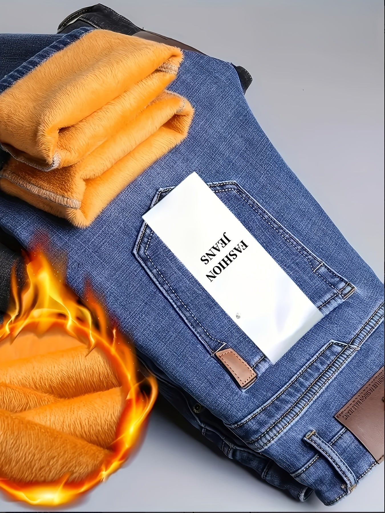 Men's Straight Leg Jeans - Classic Wash Clean Finish – Sizes 40 – view 6