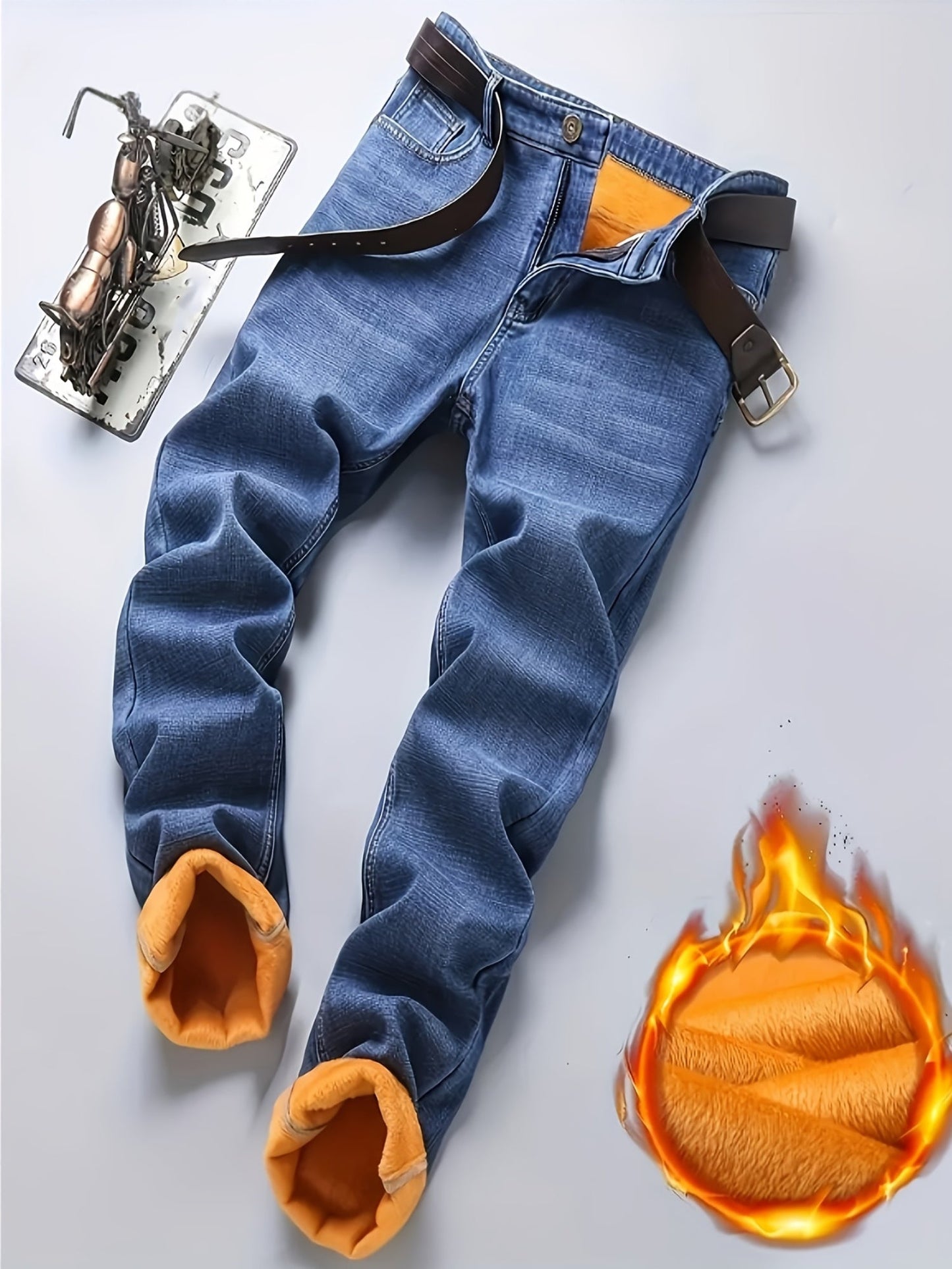 Men's Straight Leg Jeans - Classic Wash Clean Finish – Sizes 40 – view 9