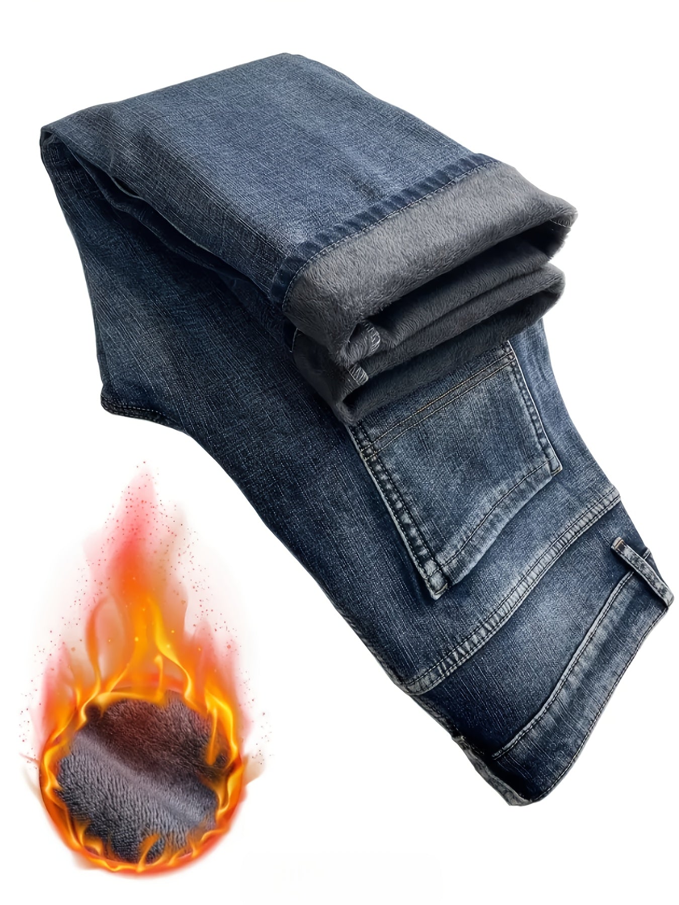 Men's Straight Leg Jeans - Classic Wash Clean Finish Streetwear – Deep Grey Denim – view 5