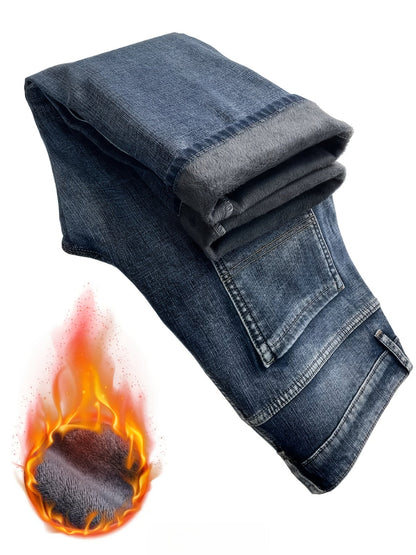 Men's Straight Leg Jeans - Classic Wash Clean Finish Streetwear – Deep Grey Denim – view 15