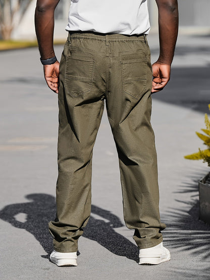 Men's Straight Leg Jeans - Classic Wash Clean Finish Streetwear – fern green – view 6