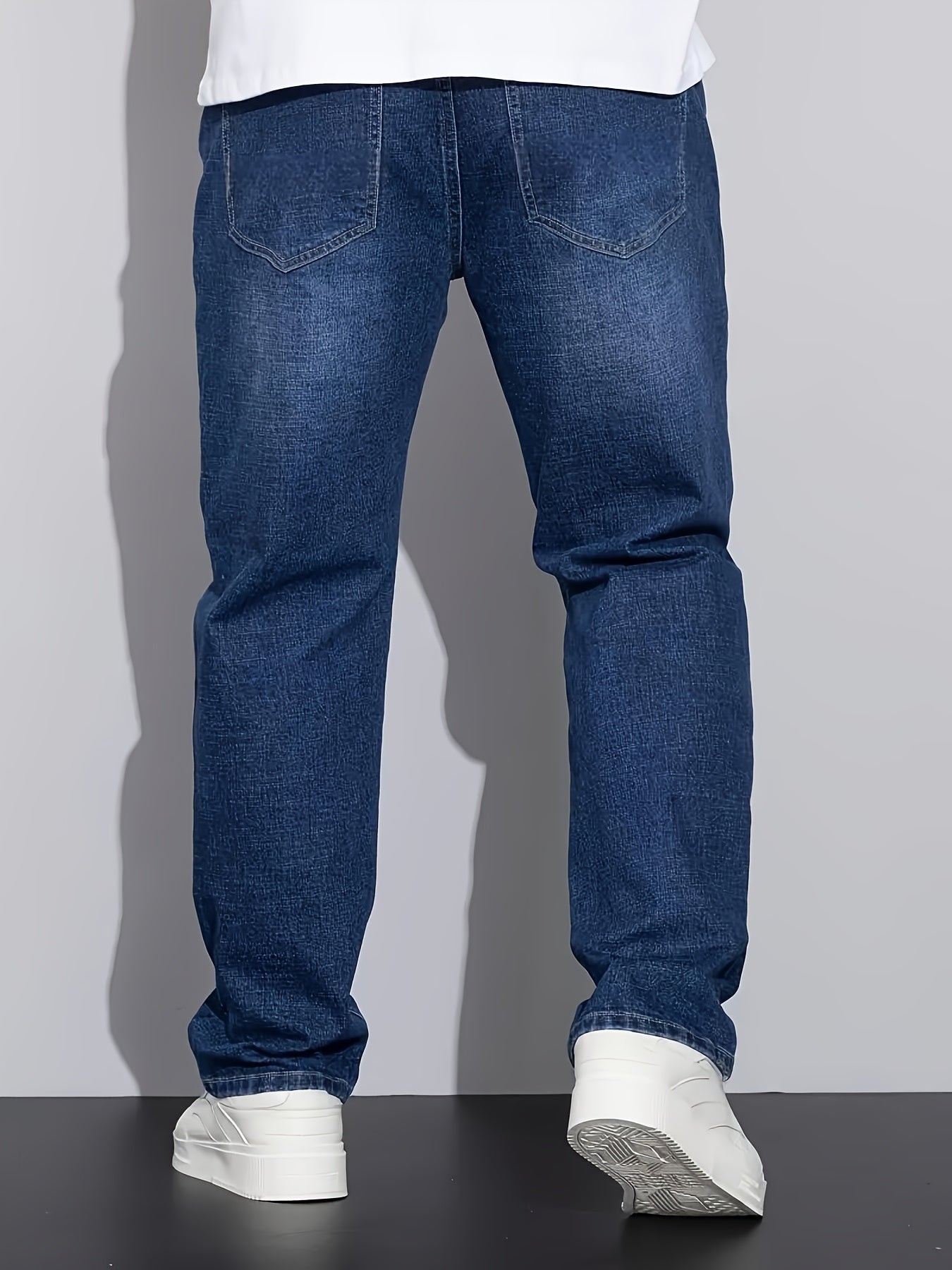 Men's Straight Leg Jeans - Classic Wash Clean Finish Streetwear – Sizes 1XL–6XL – view 3