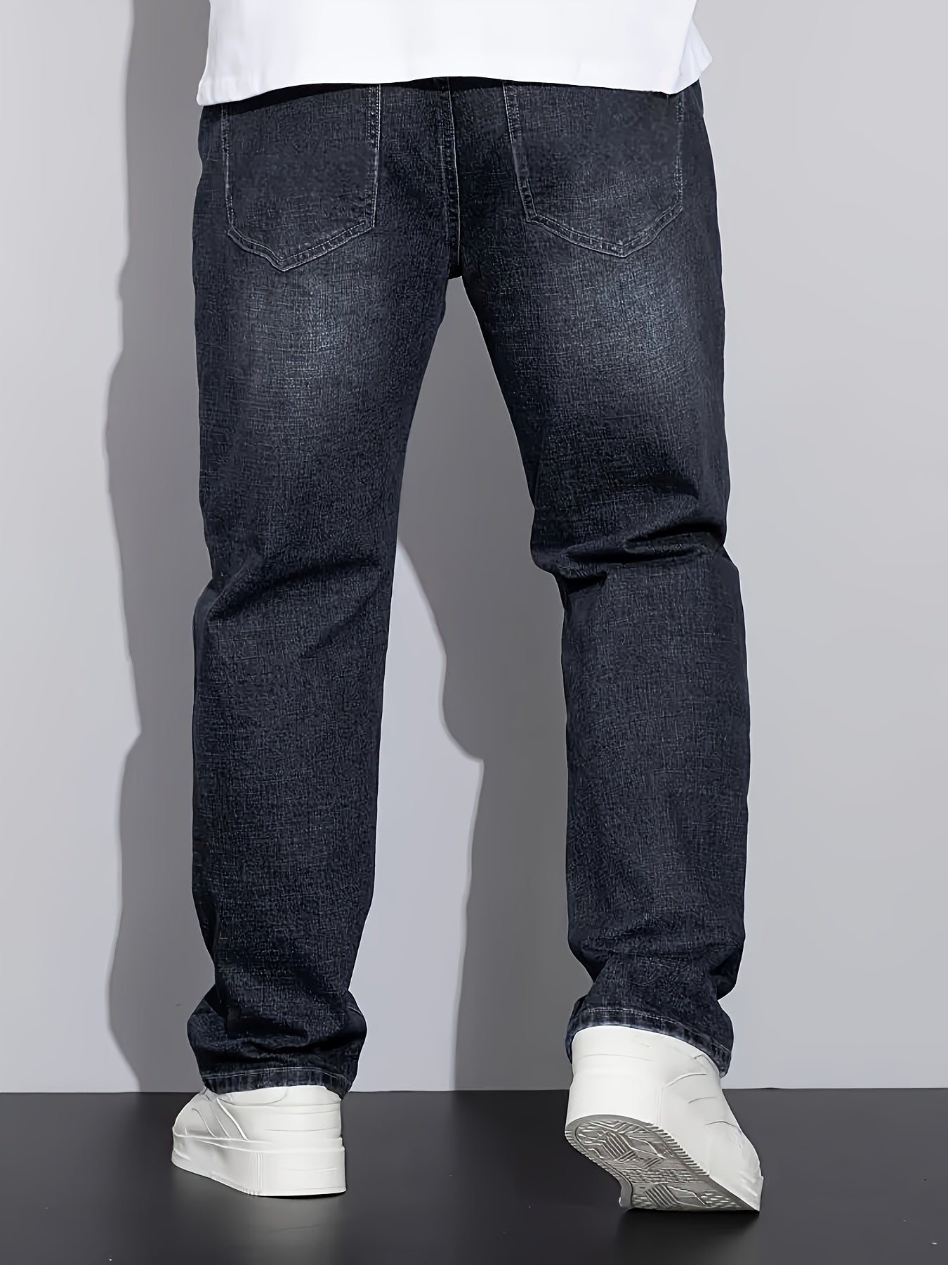 Men's Straight Leg Jeans - Classic Wash Clean Finish Streetwear – Sizes 1XL–6XL – view 4