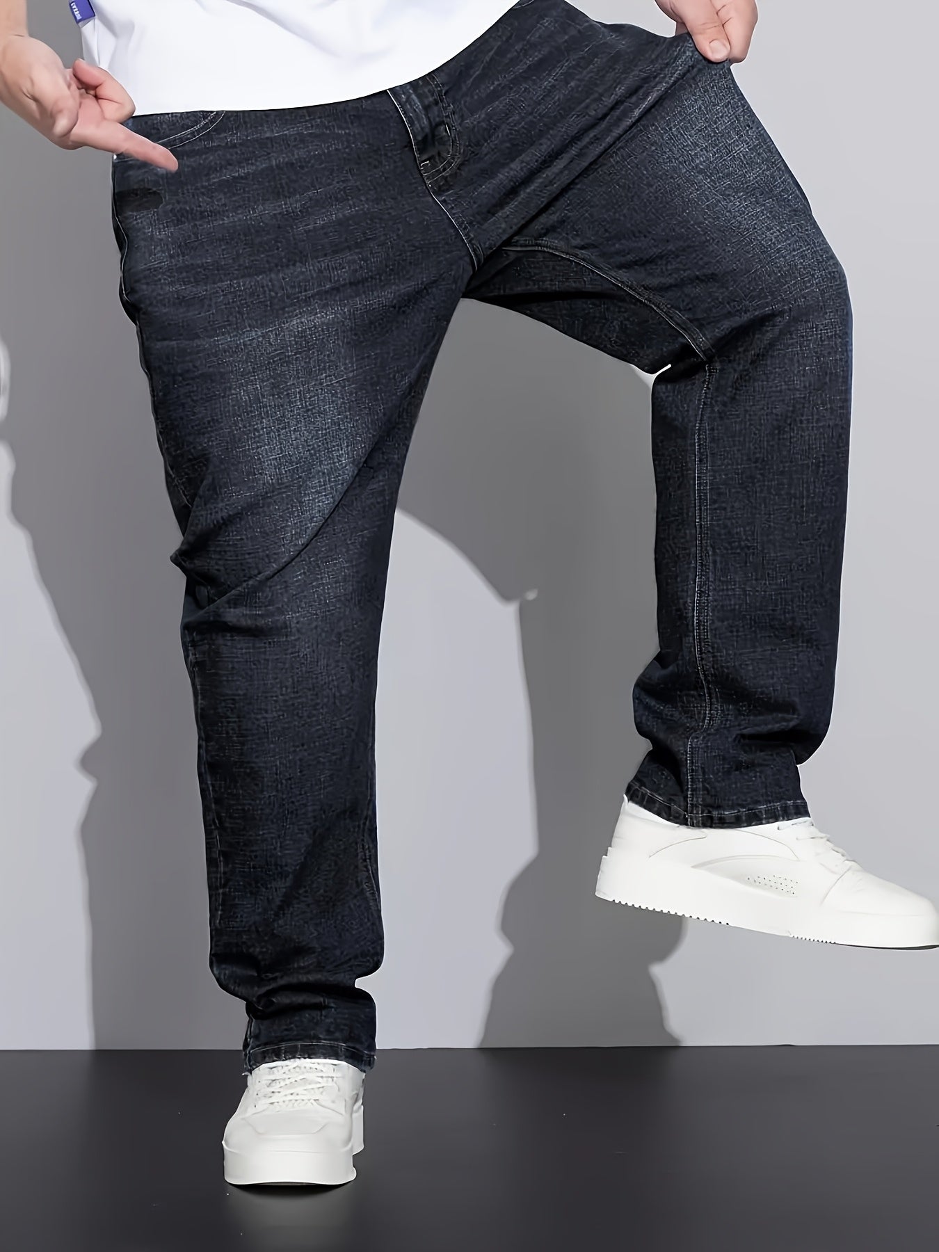 Men's Straight Leg Jeans - Classic Wash Clean Finish Streetwear – Sizes 1XL–6XL – view 16