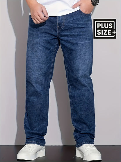 Men's Straight Leg Jeans - Classic Wash Clean Finish Streetwear – Sizes 1XL–6XL – view 19
