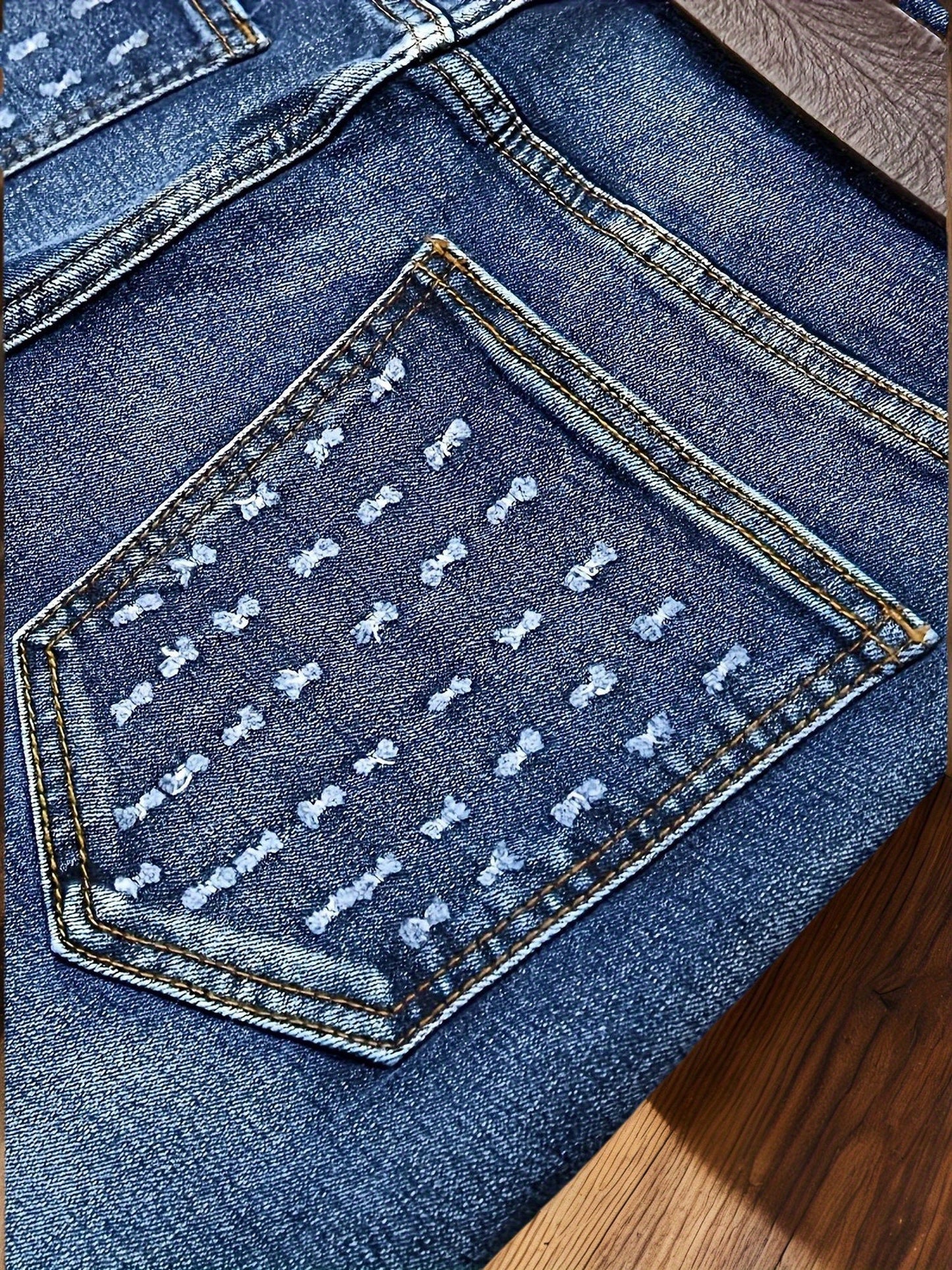 Men's Straight Leg Jeans - Classic Wash Distressed Weekend – view 14