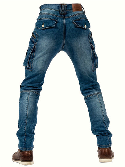Men's Straight Leg Jeans - Vintage Wash Clean Finish Streetwear – view 10
