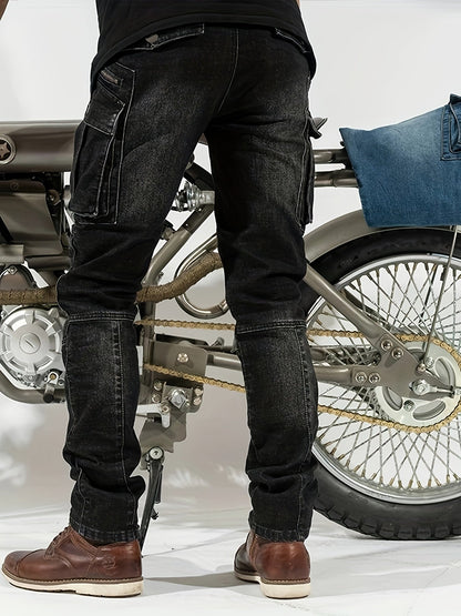 Men's Straight Leg Jeans - Vintage Wash Clean Finish Streetwear – view 16
