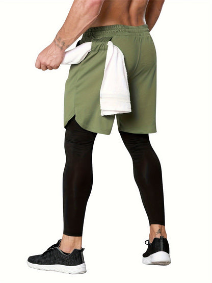 Men's Stretch Leggings - Stretch Comfort – Black / White detail view