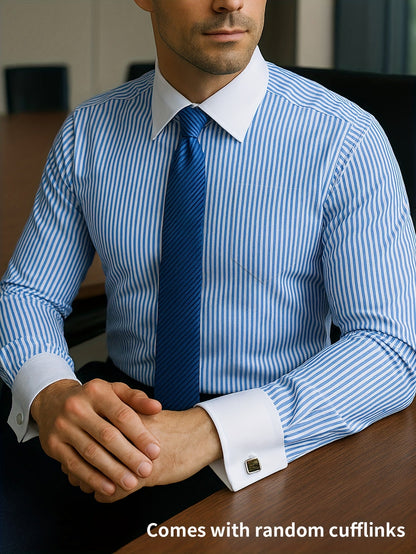 Men's Striped Long Sleeve Dress Shirt - Wrinkle Resistant – view 4