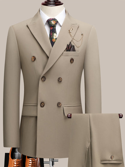 Men's Suit Set – Men's Beige Viscose Long-Sleeve Dress – view 22
