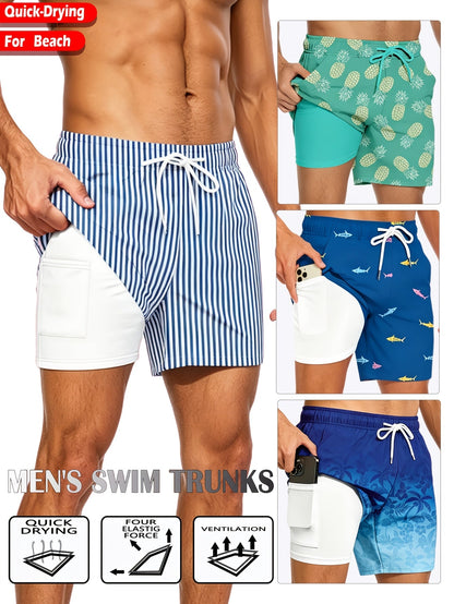 Men's Swimwear – Men's Cyan Polyester Printed Pants – view 8