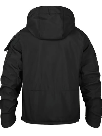 Men's Tactical Softshell Jacket - Hooded Multi-Pocket Windbreaker – view 7