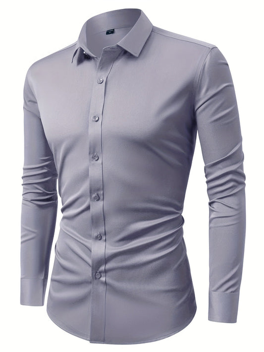 Men's Textured Long Sleeve Dress Shirt - Wrinkle Resistant – main product image