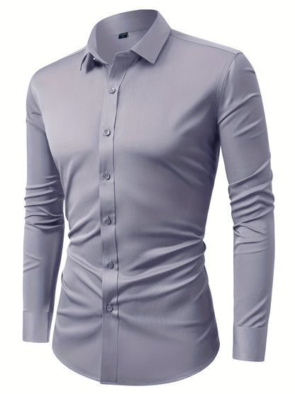 Men's Textured Long Sleeve Dress Shirt - Wrinkle Resistant – view 16