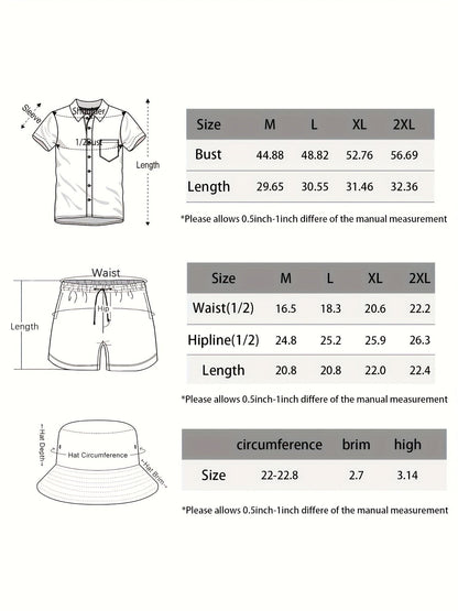 Men's Three-Piece Beach Outfit Set - Resort Print Summer Style – view 3