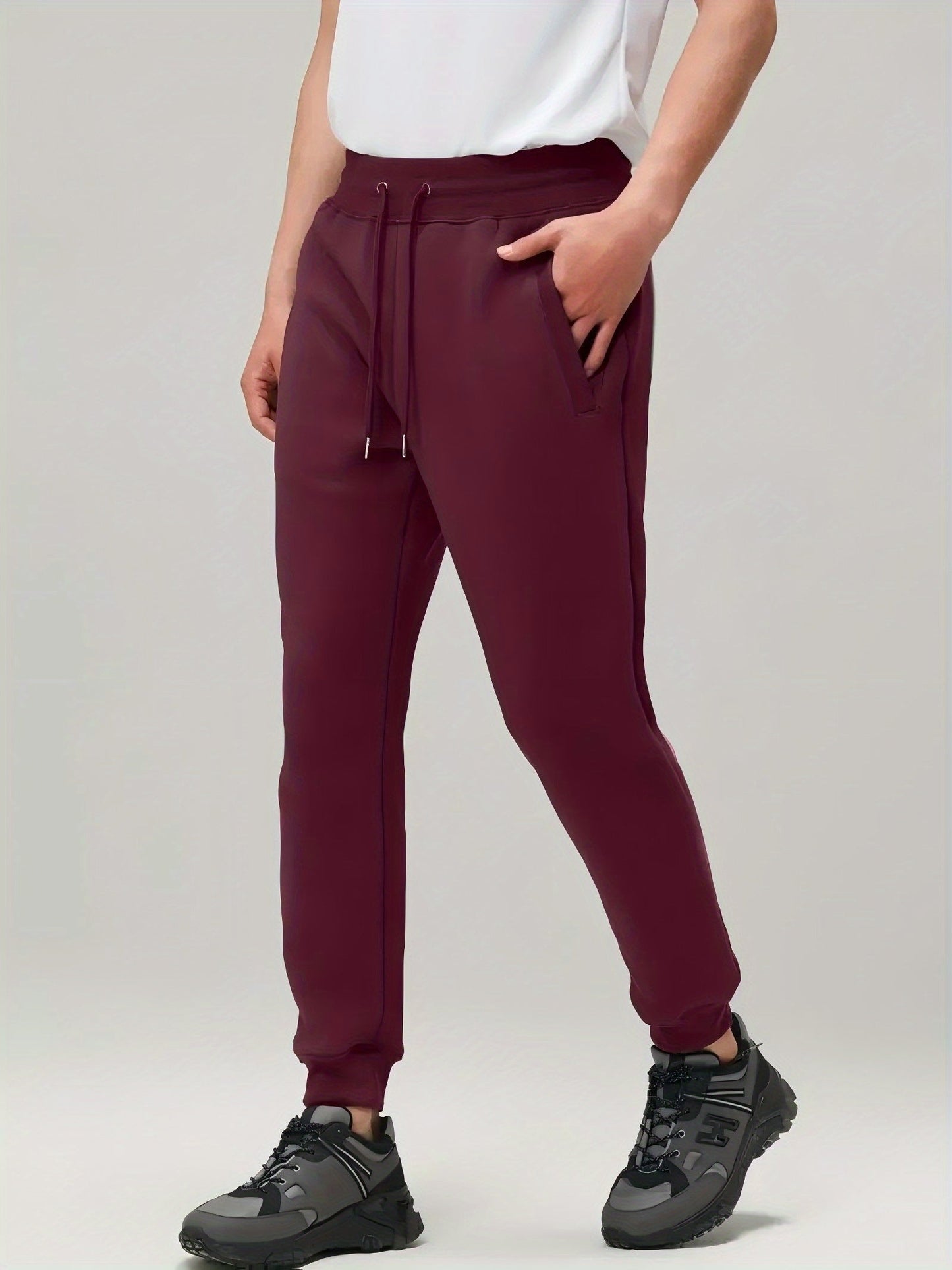 Men's Track Pants - Drawstring Waist With Pockets – Black option – view 4