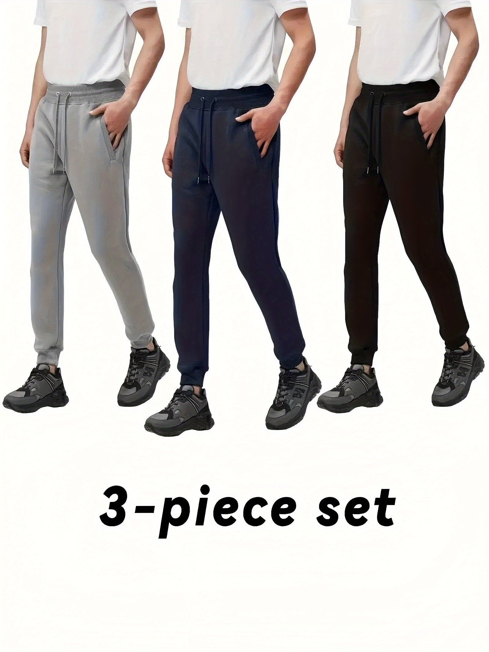 Men's Track Pants - Drawstring Waist With Pockets – Black option – view 9