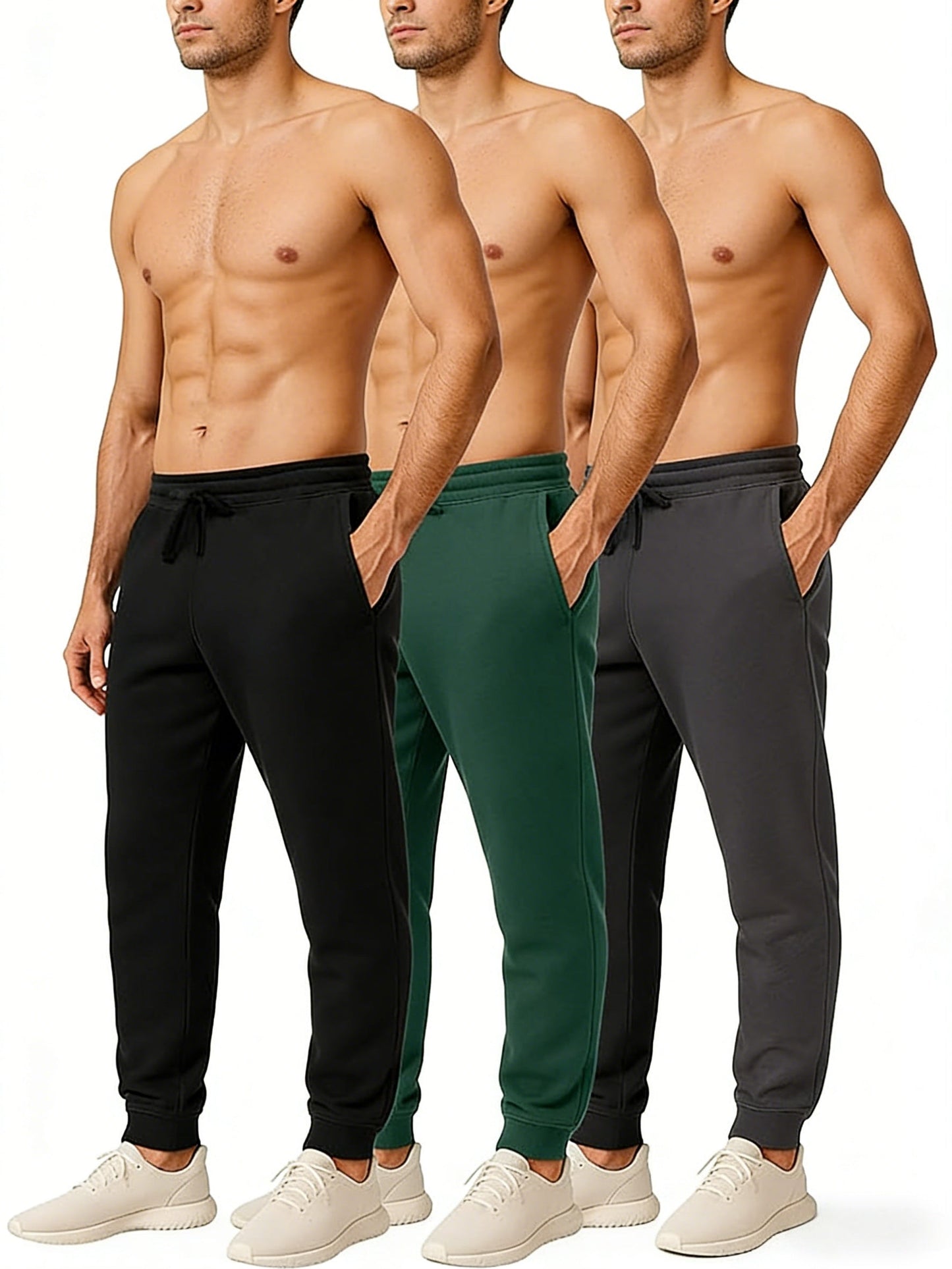 Men's Track Pants - Drawstring Waist With Pockets – Black option – view 14
