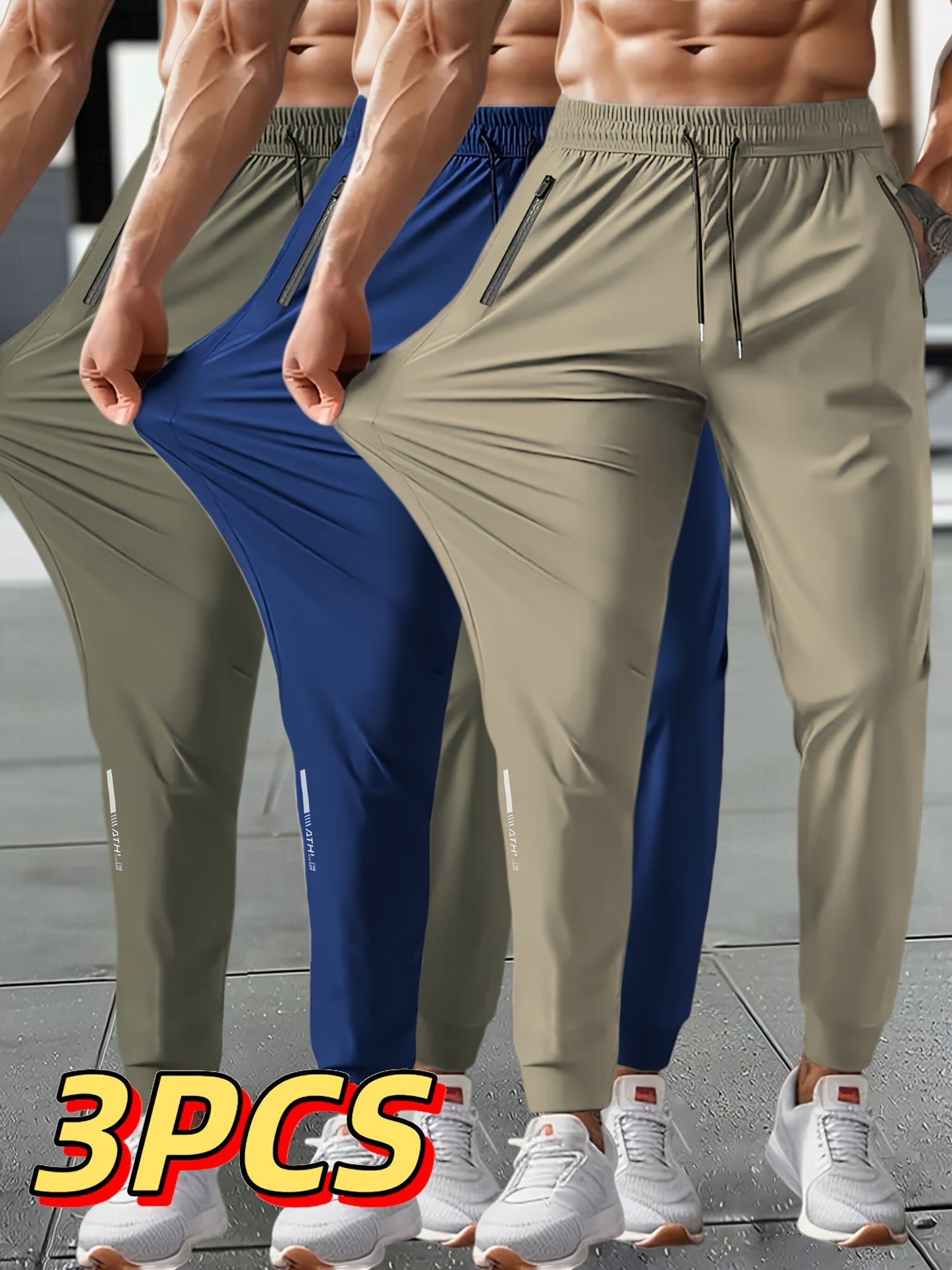 Men's Track Pants - Stretch With Pockets – Slim Fit – Grey option – view 2