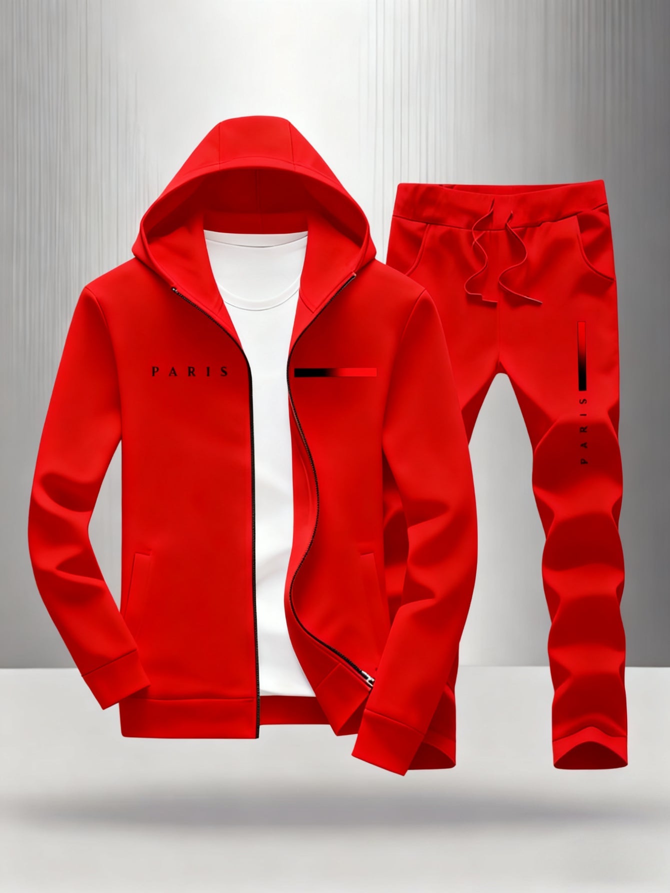 Men's Tracksuit Jacket and Pants Set - 3D Print – Orange option – view 3