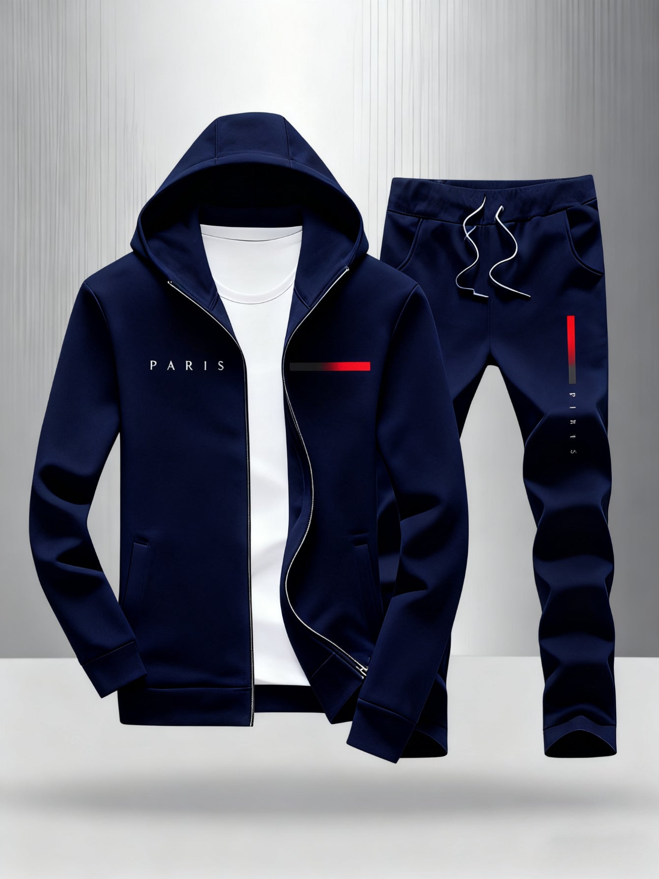 Men's Tracksuit Jacket and Pants Set - 3D Print – Orange option – view 6