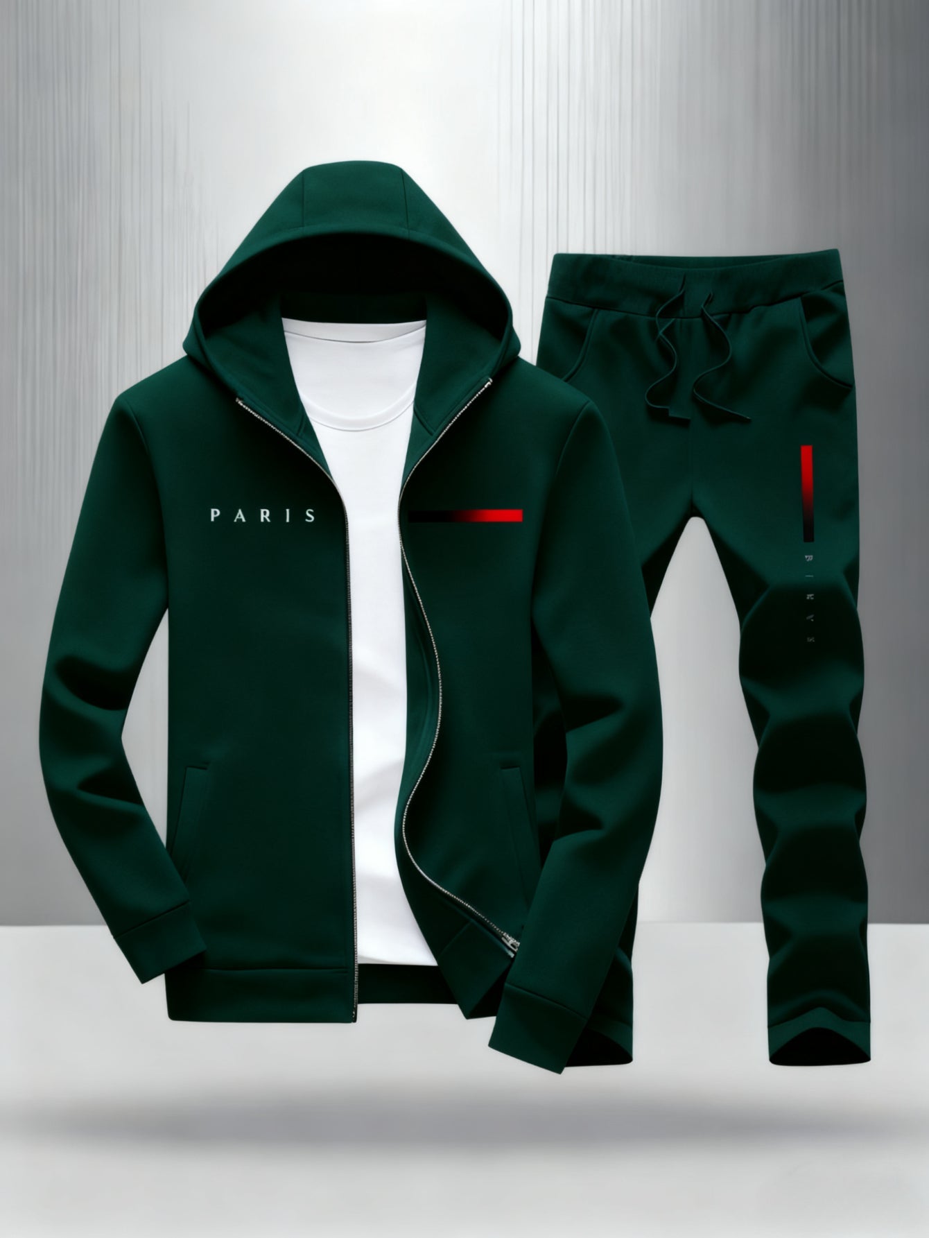 Men's Tracksuit Jacket and Pants Set - 3D Print – Orange option – view 10
