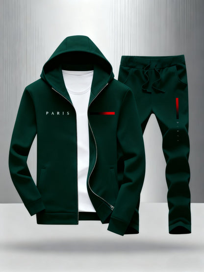 Men's Tracksuit Jacket and Pants Set - 3D Print – Orange option – view 10