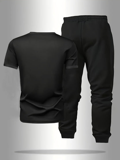 Men's Tracksuit Jacket and Pants Set - Coordinated Summer Style – Black option – main product image
