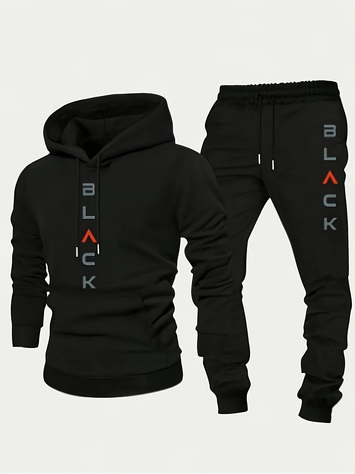 Men's Tracksuit Jacket and Pants Set - Letter Print Cold-Weather Style – view 4
