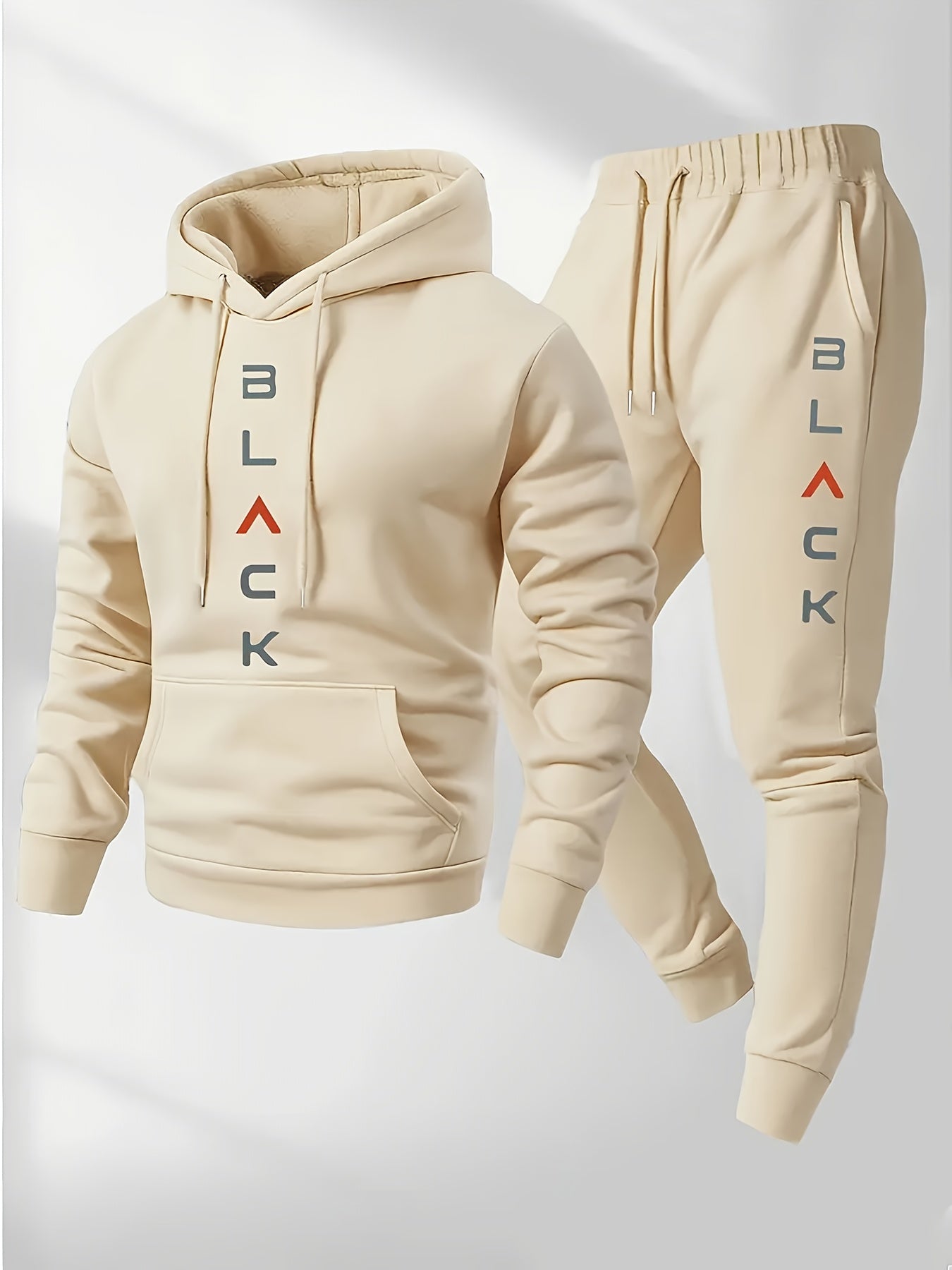 Men's Tracksuit Jacket and Pants Set - Letter Print Cold-Weather Style – view 11