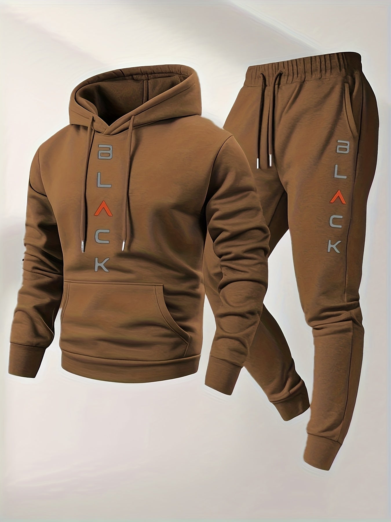 Men's Tracksuit Jacket and Pants Set - Letter Print Cold-Weather Style – view 13