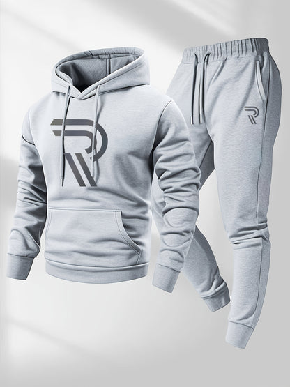 Men's Tracksuit Jacket and Pants Set - Patriotic Print Cold-Weather Style – view 10