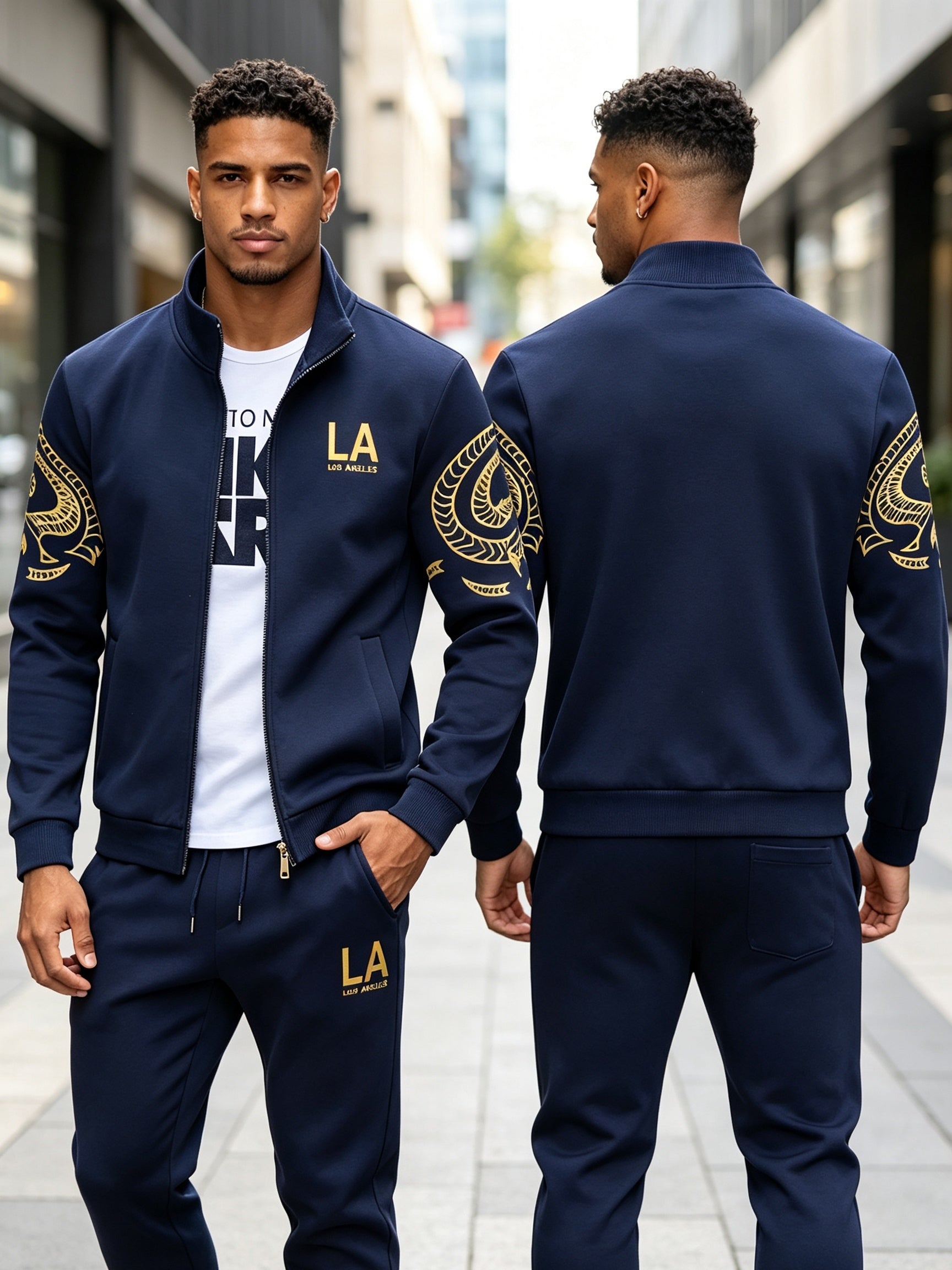 Men's Tracksuit Jacket and Pants Set - Striped – view 8