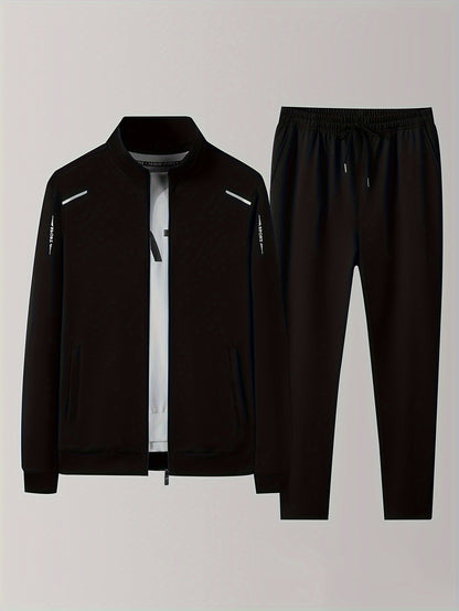 Men's Tracksuit Jacket and Pants Set - Zip Detail – view 2