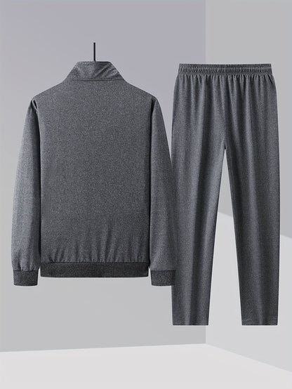 Men's Tracksuit Jacket and Pants Set - Zip Detail – view 3