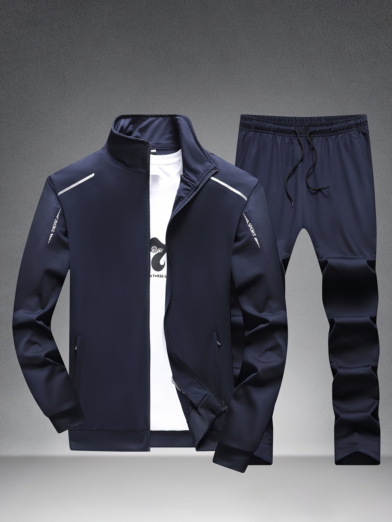 Men's Tracksuit Jacket and Pants Set - Zip Detail – view 4