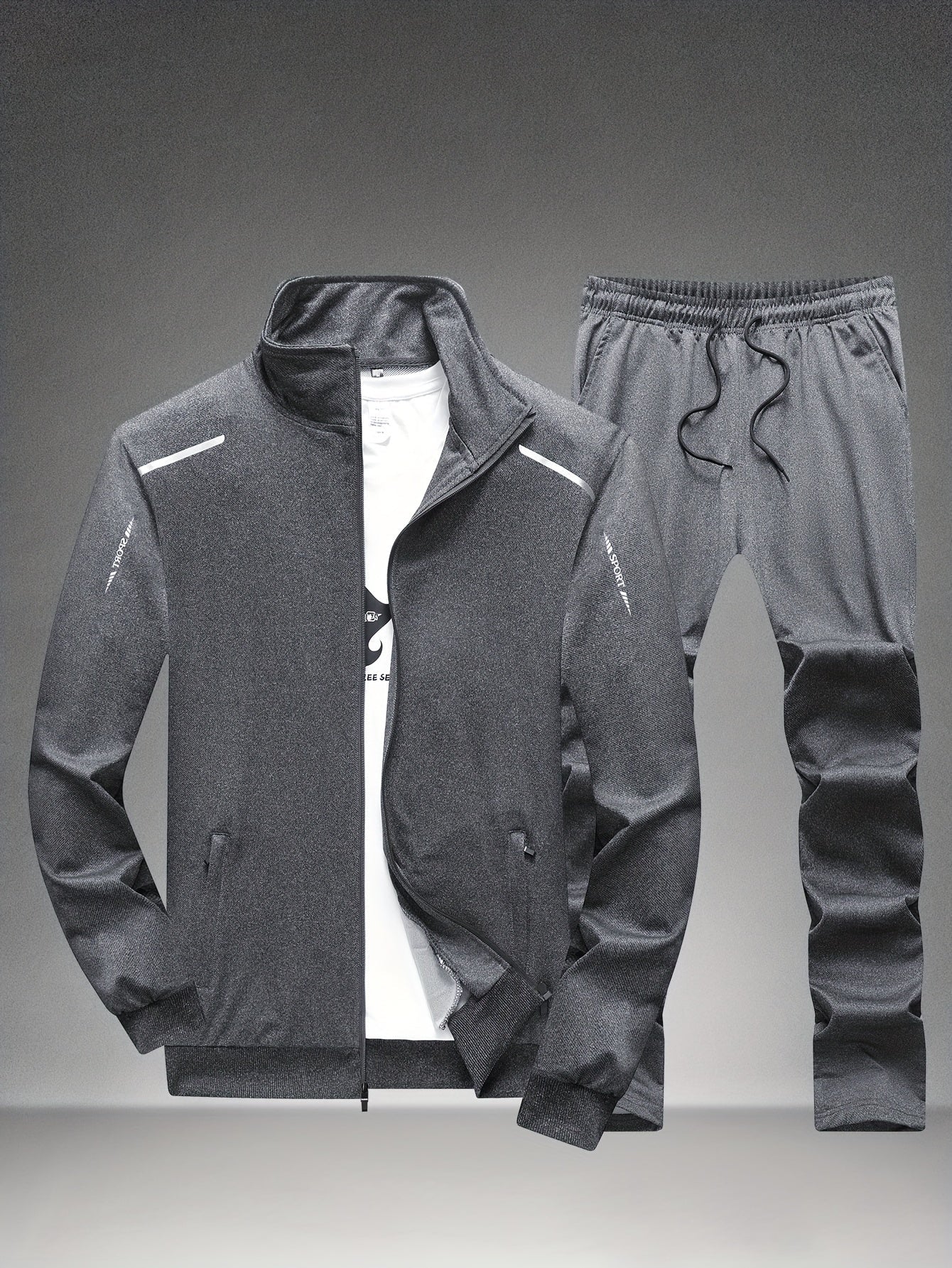 Men's Tracksuit Jacket and Pants Set - Zip Detail – view 6