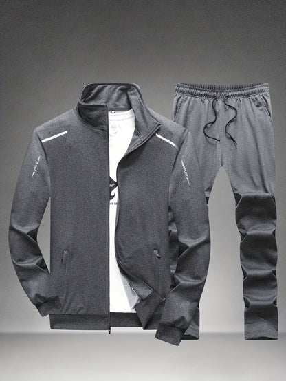 Men's Tracksuit Jacket and Pants Set - Zip Detail – view 6