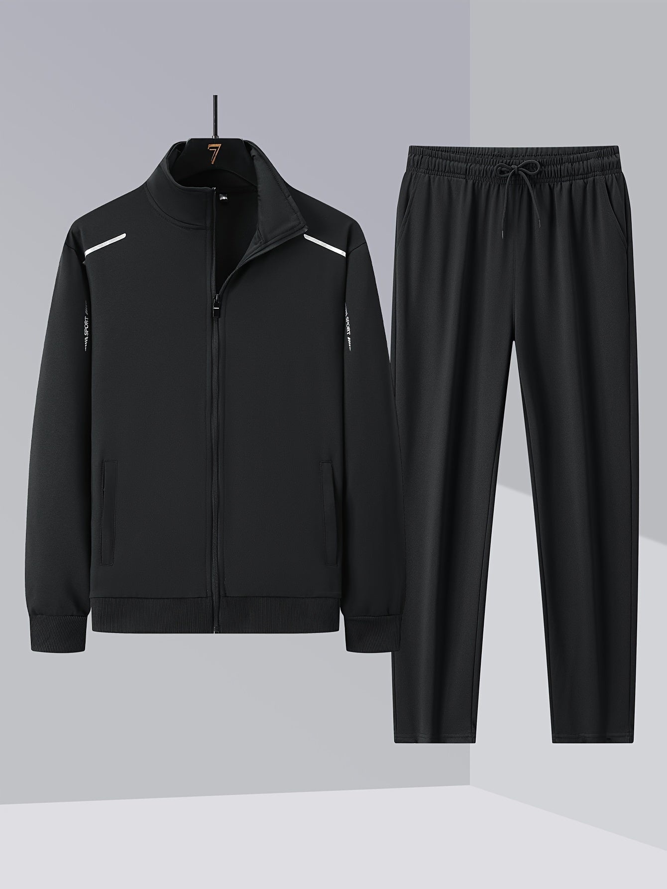 Men's Tracksuit Jacket and Pants Set - Zip Detail – view 11