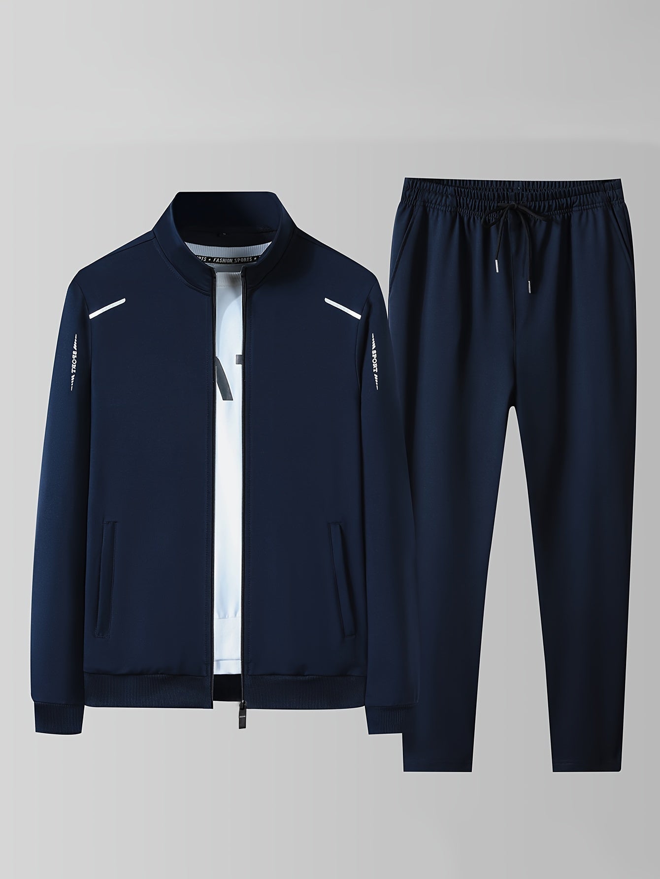 Men's Tracksuit Jacket and Pants Set - Zip Detail – view 12
