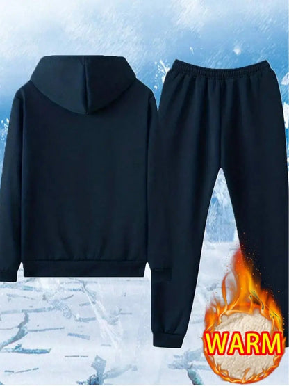 Men's Tracksuit Jacket and Pants Set - Zip Detail Cold-Weather Style detail view